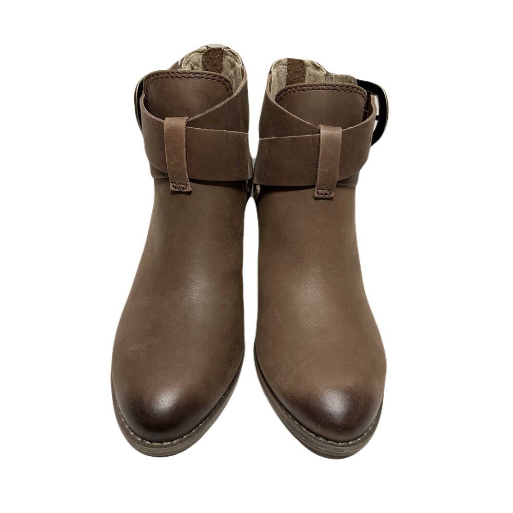 Vionic Rory Womens Size 6.5 Upright Ankle Boot Brown Leather Arch Support Insole - Picture 3 of 9
